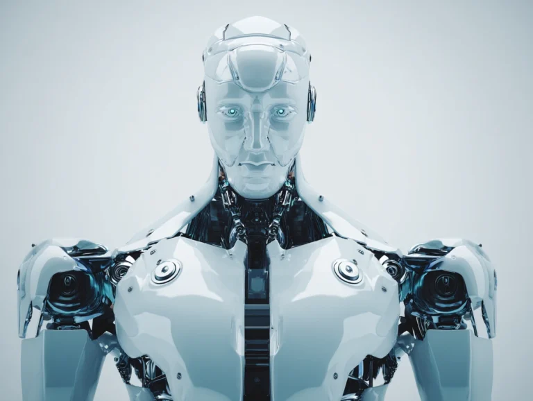 Humanoid robot representing artificial intelligence in grant program design.